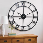 Roman Numeral Wall Clock, Metal Construction, Battery Powered