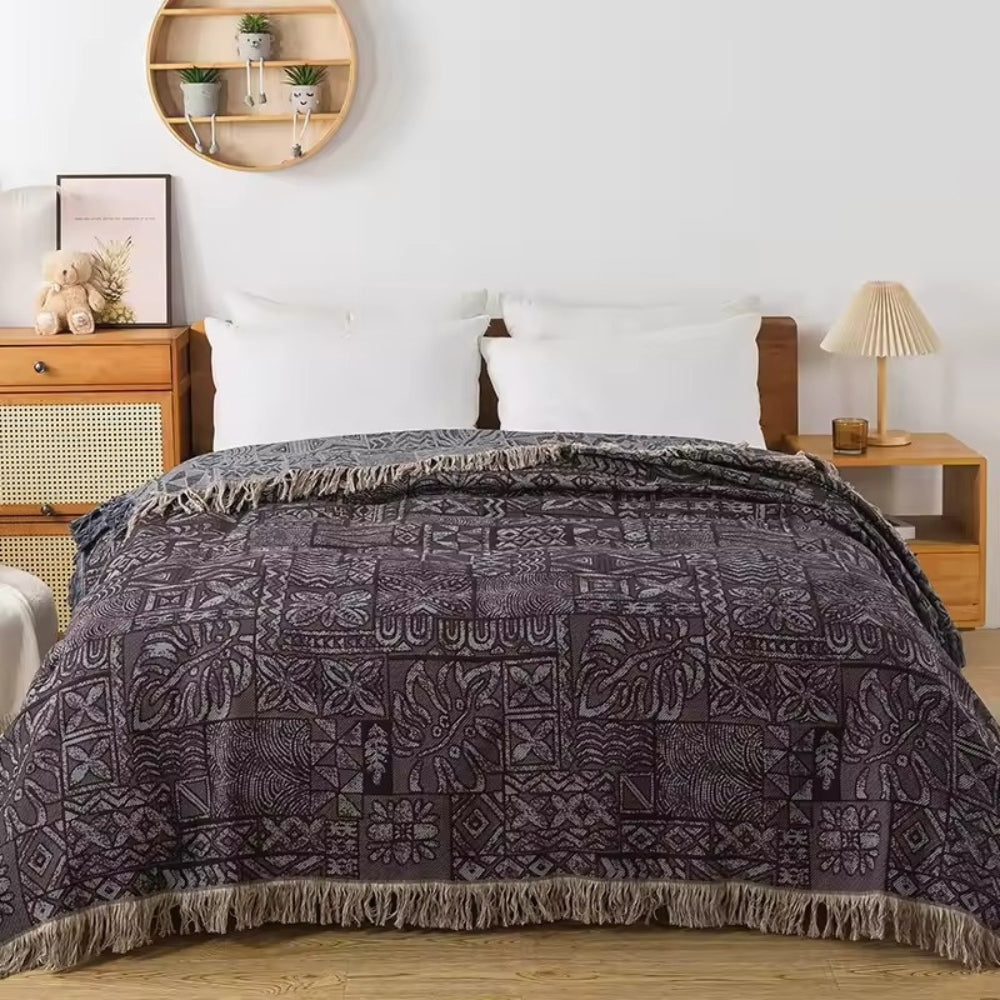 RomanticAura: Cotton blankets in floral design with light muslin layering & soft texture – for sofa & living area