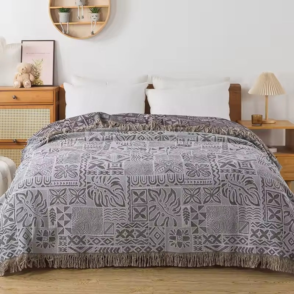 RomanticAura: Cotton blankets in floral design with light muslin layering & soft texture – for sofa & living area
