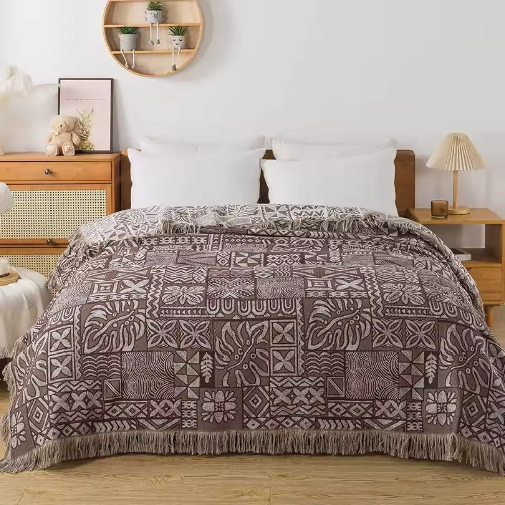 RomanticAura: Cotton blankets in floral design with light muslin layering & soft texture – for sofa & living area