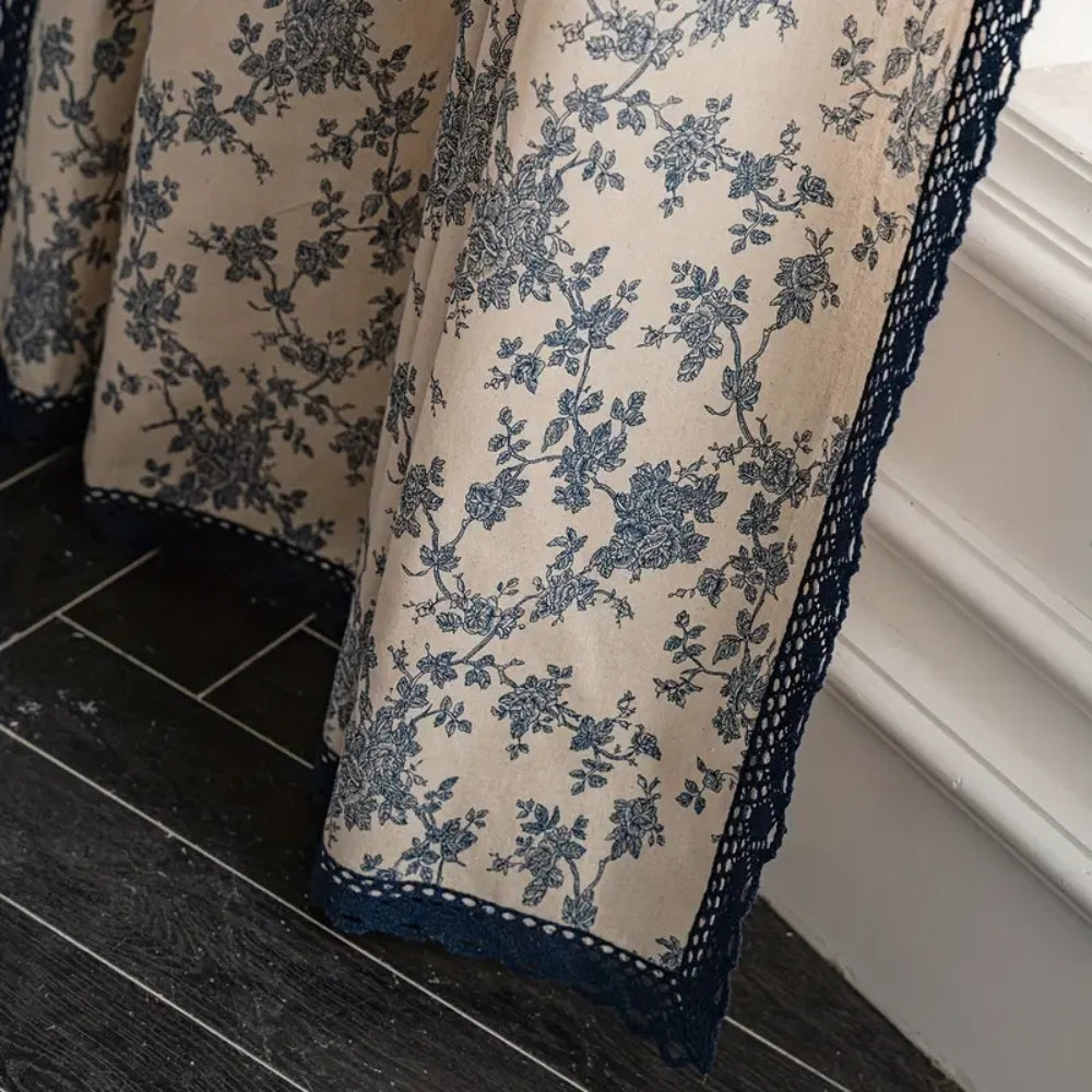 RomanticMaribelle: Curtain in Country Style with Floral Lace – Cozy & Decorative for Living & Sleeping Areas