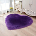 RomanticNest: Pink Fluffy Heart-Shaped Rug – Cozy for Bedroom, Living Room & Festive Decor