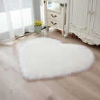 RomanticNest: Pink Fluffy Heart-Shaped Rug – Cozy for Bedroom, Living Room & Festive Decor