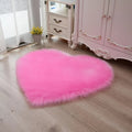 RomanticNest: Pink Fluffy Heart-Shaped Rug – Cozy for Bedroom, Living Room & Festive Decor