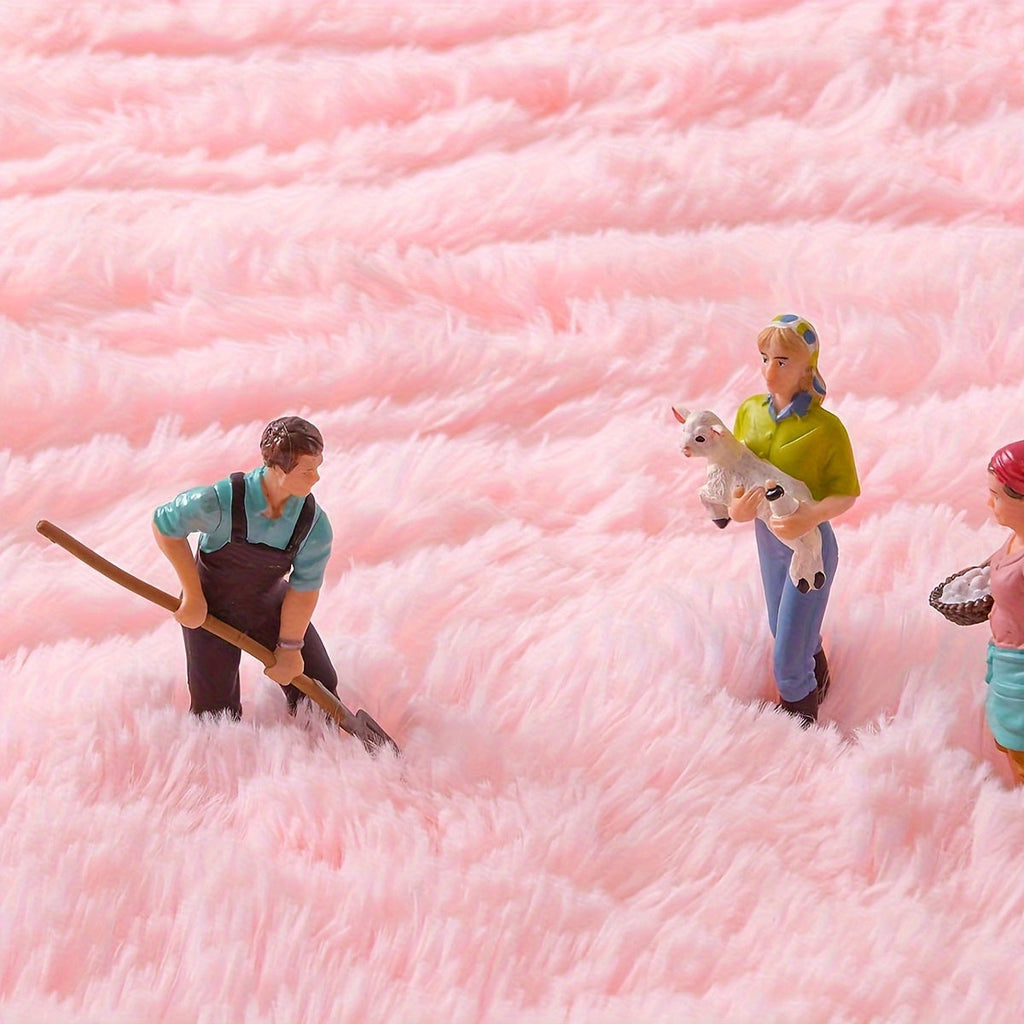 RoséDream: Round Pink Fluffy Rug – Decorative for Living Room, Bedroom & Christmas Decoration