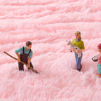 RoséDream: Round Pink Fluffy Rug – Decorative for Living Room, Bedroom & Christmas Decoration