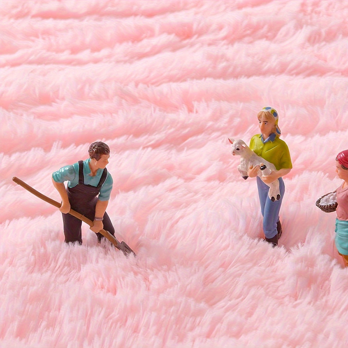 RoséDream: Round Pink Fluffy Rug – Decorative for Living Room, Bedroom & Christmas Decoration