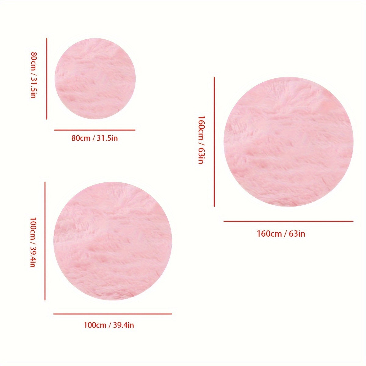RoséDream: Round Pink Fluffy Rug – Decorative for Living Room, Bedroom & Christmas Decoration
