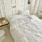 RosenMagic: Modern Duvet Cover Set – Comfortable, Durable & Decorative with Pleat and Flower Details