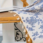 Rose Dream: Curtain with Floral Design in Blue – Elegant & Easy-Care for Living Areas