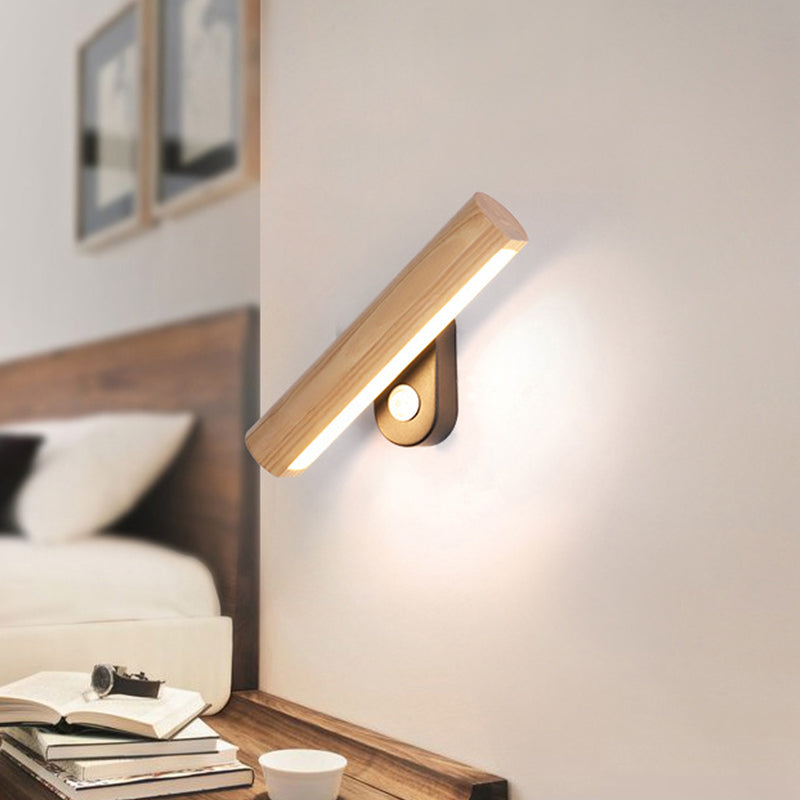 Rotatable LED Wall Sconce, Wood Finish, Dual Color Temperature, 2 Sizes