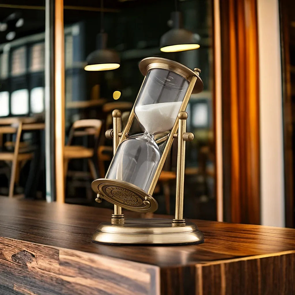 Rotating Hourglass, Freestanding Display, Decorative Timer, Vintage Style