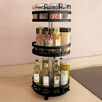 Rotating Storage Organizer, Carbon Steel, 360° Rotating Base, 1/2/3-Tier Options