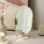 Vanity Mirror 360 Degree Rotation Iron Frame Tabletop Design