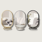 Vanity Mirror 360 Degree Rotation Iron Frame Tabletop Design