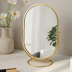 Vanity Mirror 360 Degree Rotation Iron Frame Tabletop Design