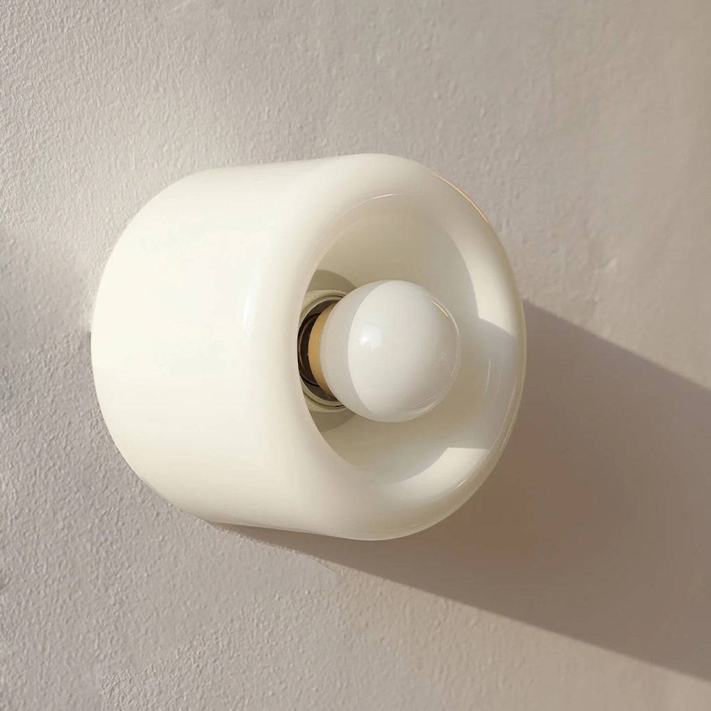 Round Frosted Glass Wall Sconce