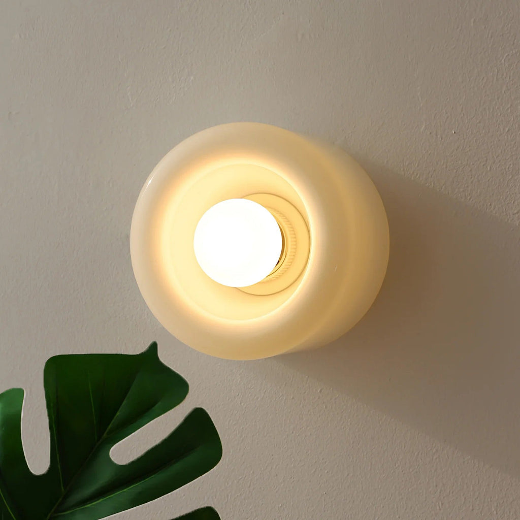 Round Frosted Glass Wall Sconce