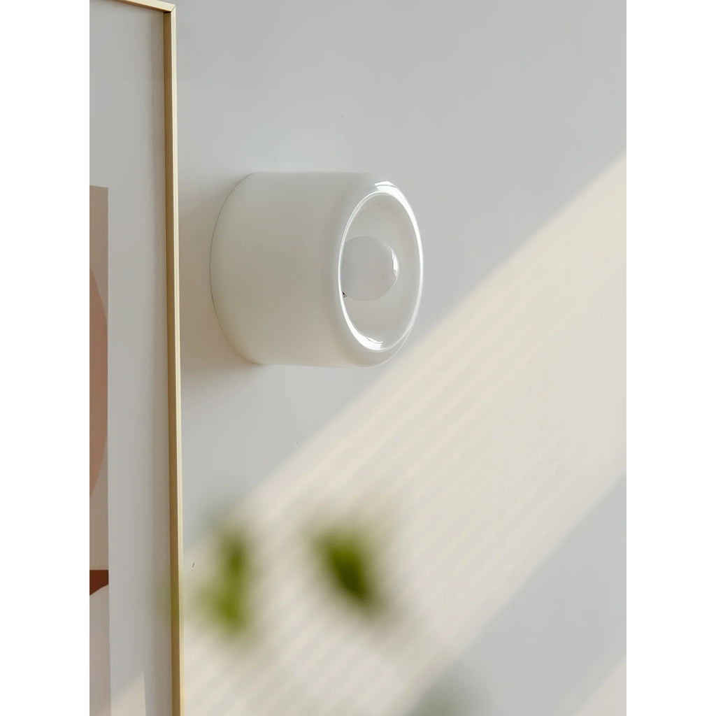 Round Frosted Glass Wall Sconce