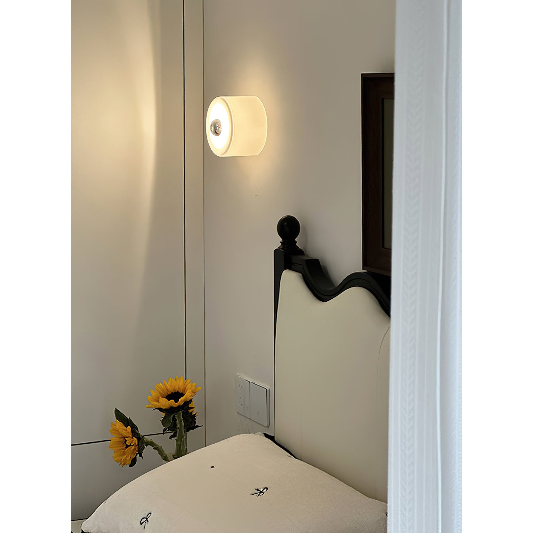 Round Frosted Glass Wall Sconce