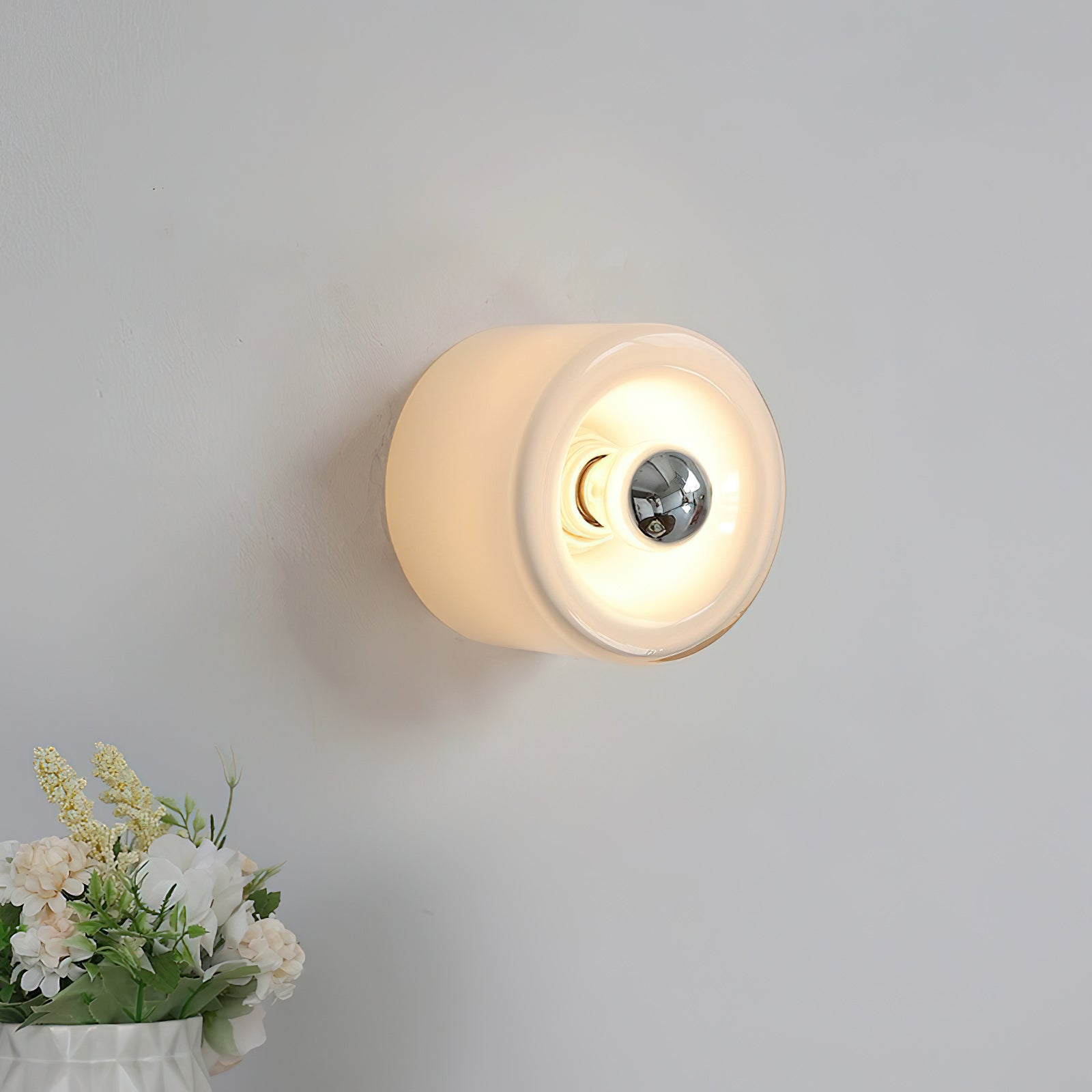 Round Frosted Glass Wall Sconce