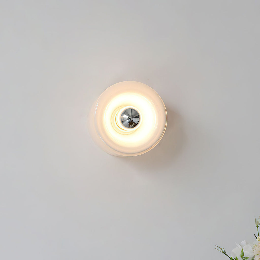 Round Frosted Glass Wall Sconce