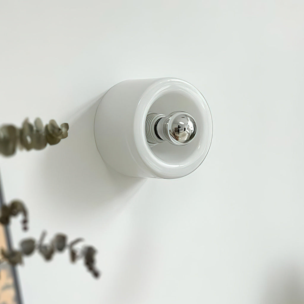 Round Frosted Glass Wall Sconce