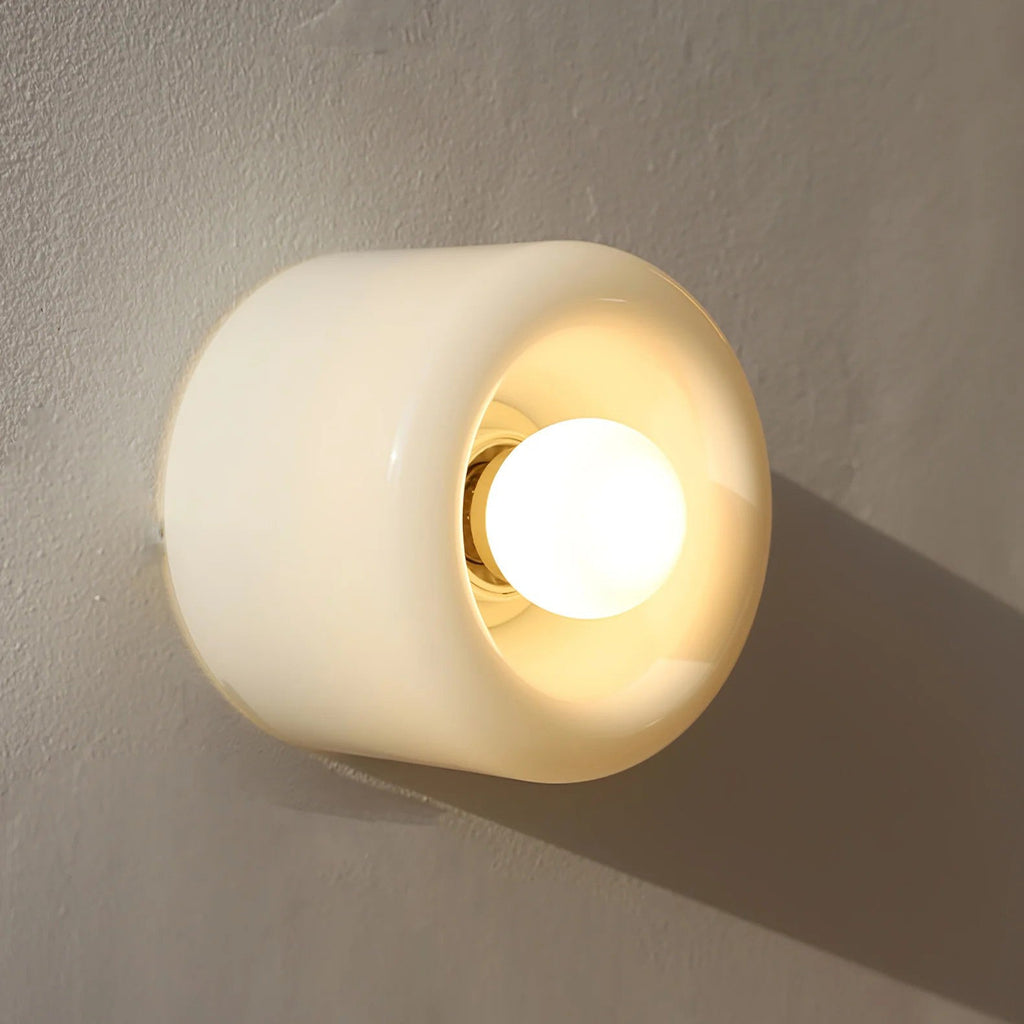 Round Frosted Glass Wall Sconce