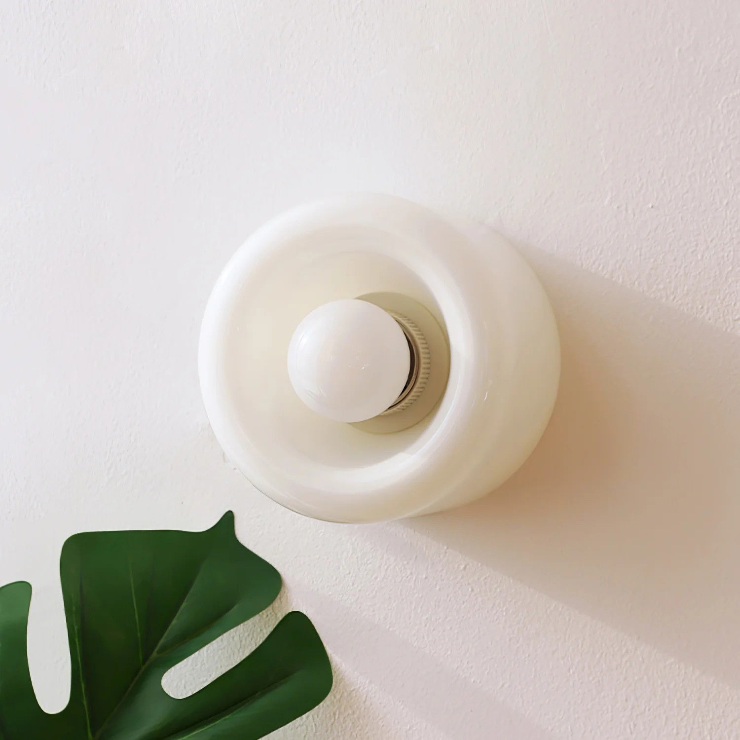 Round Frosted Glass Wall Sconce