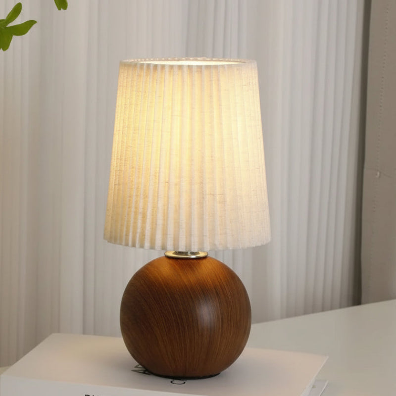 Table Lamp Fabric Shade Ceramic Base LED Cordless