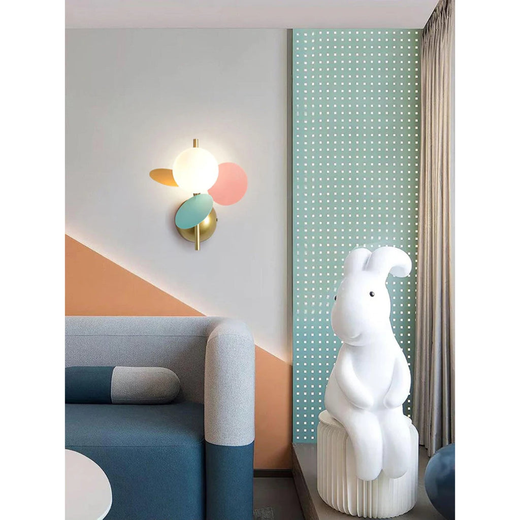 Fiora Wandlamp | Abstract Bloemmotief met Pastelkleurige Schijven