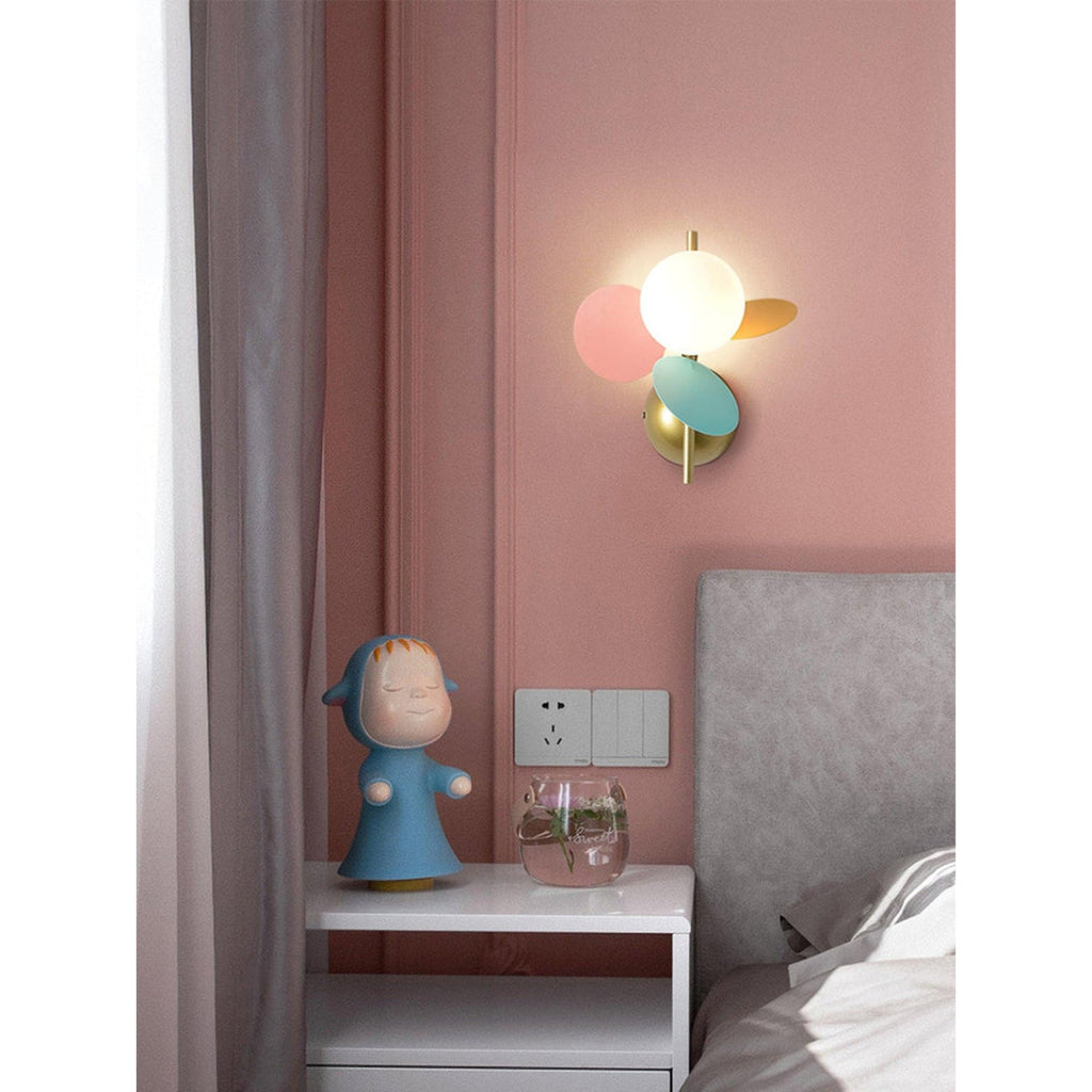 Fiora Wandlamp | Abstract Bloemmotief met Pastelkleurige Schijven
