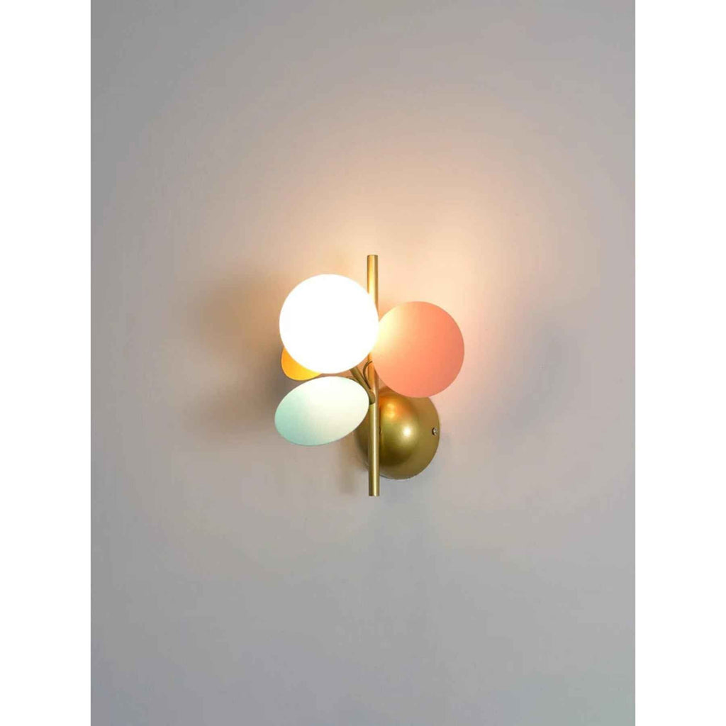 Fiora Wandlamp | Abstract Bloemmotief met Pastelkleurige Schijven