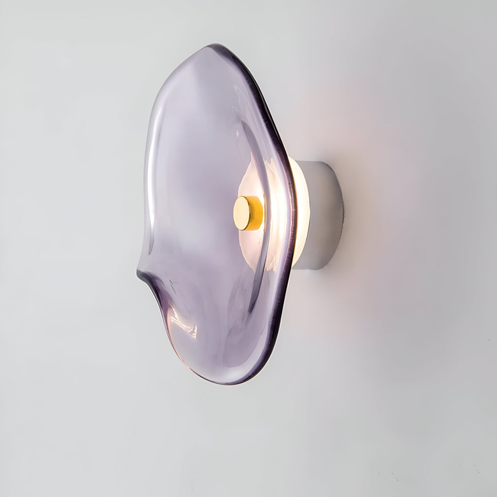 Nordic Curved Glass Japandi LED Wall Sconce 1-Light