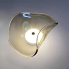 Nordic Curved Glass Japandi LED Wall Sconce 1-Light