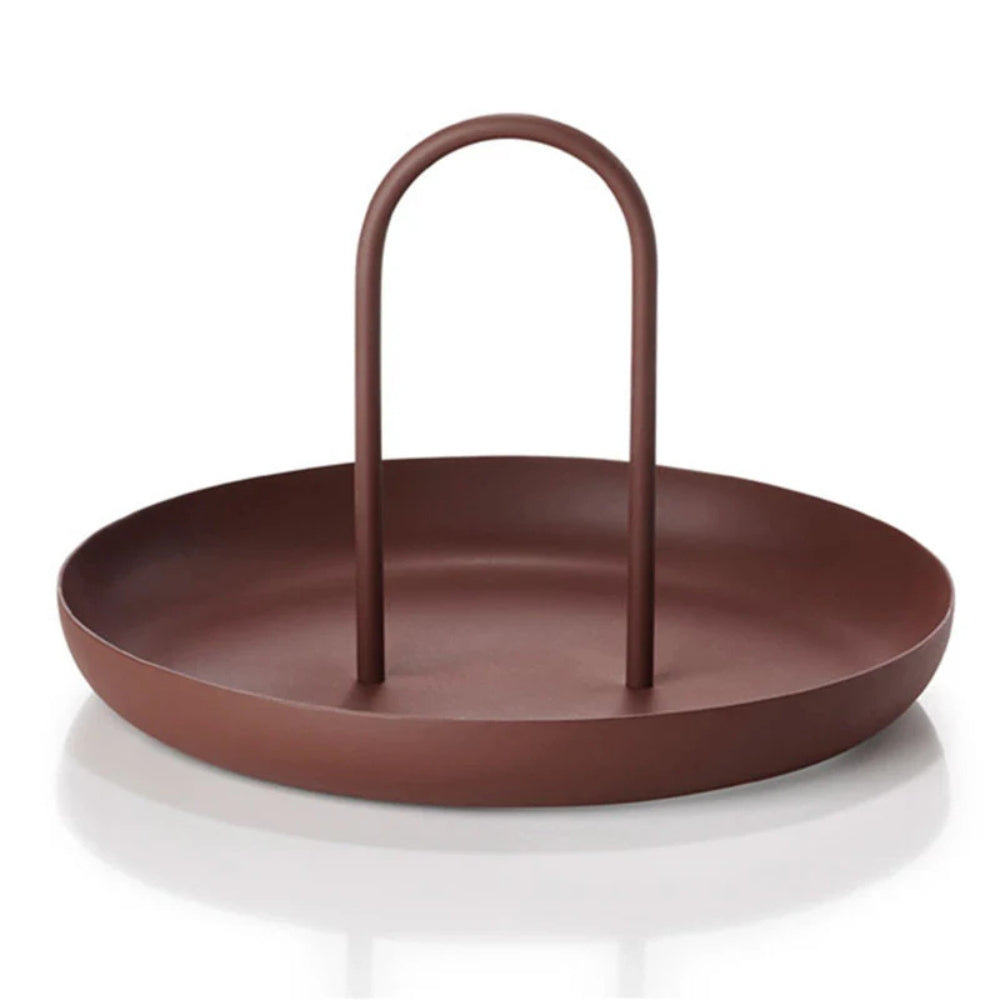 Storage Tray Round Organizer with Removable Handle for Jewelry Makeup and Accessories