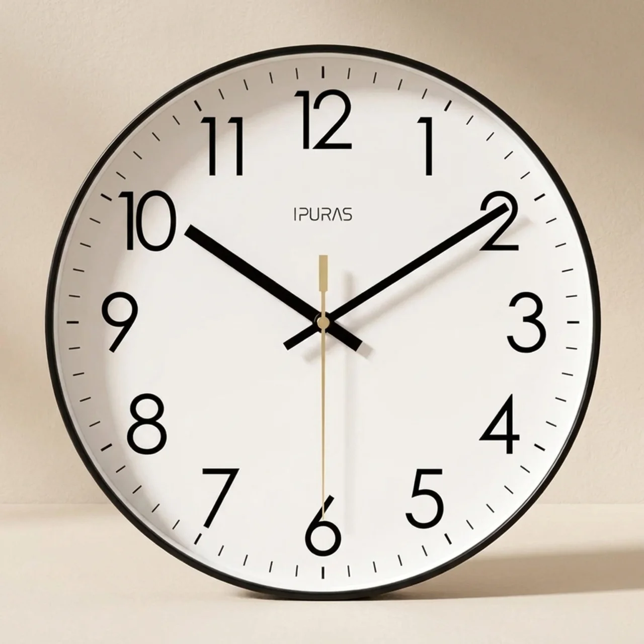 Nordic Wall Clock Silent Quartz Movement Minimalist Glass ABS Battery Powered