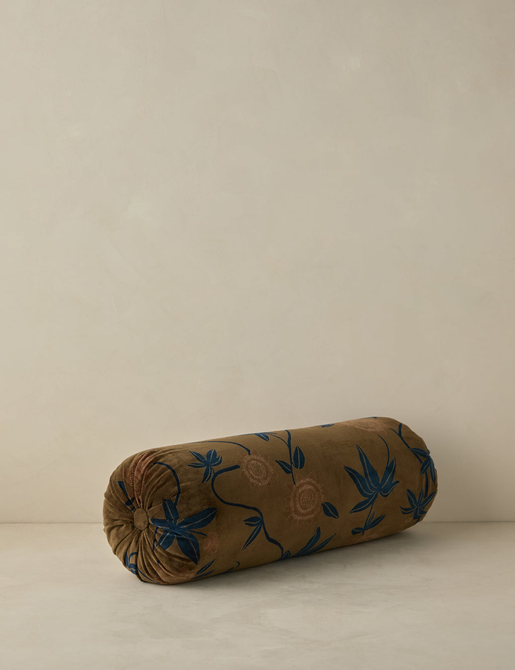 Riva Velvet Pillow | Floral Print, Rich Palette