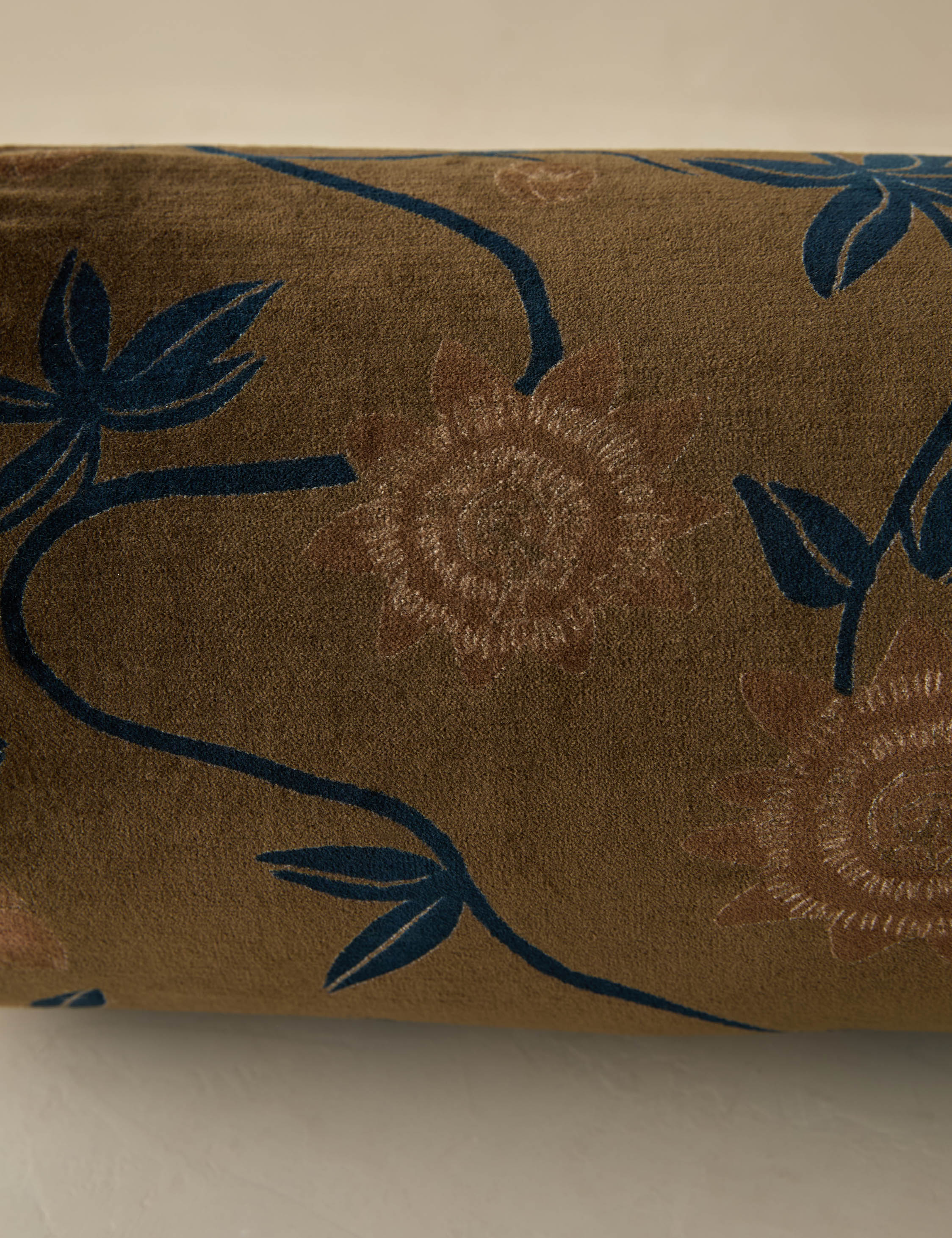 Riva Velvet Pillow | Floral Print, Rich Palette