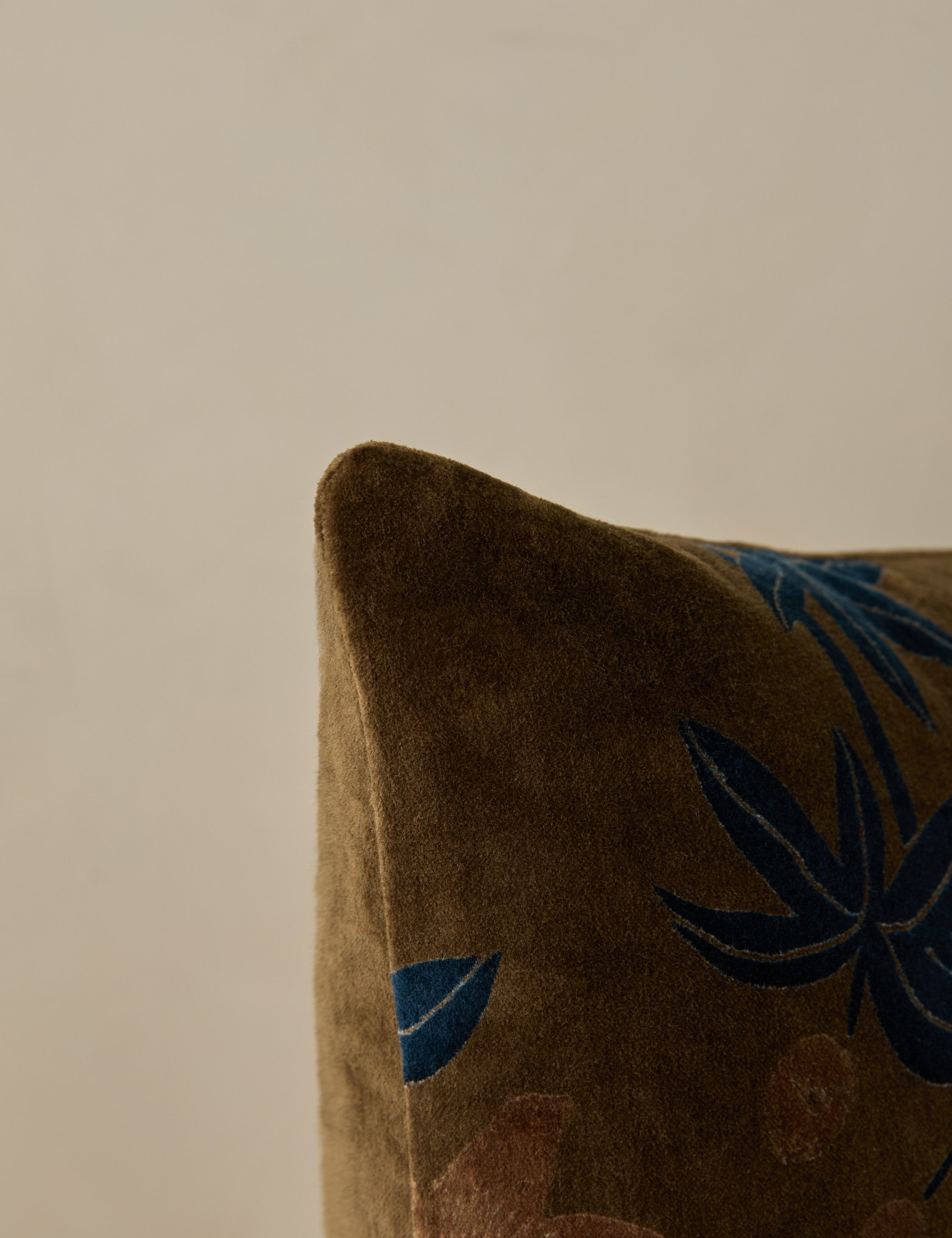 Riva Velvet Pillow | Floral Print, Rich Palette