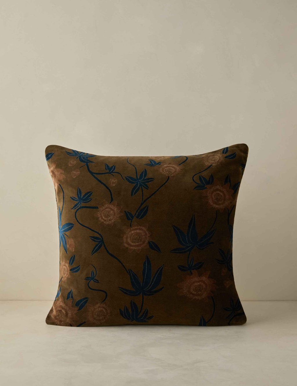 Riviera Velvet Pillow | Floral Print, Rich Palette
