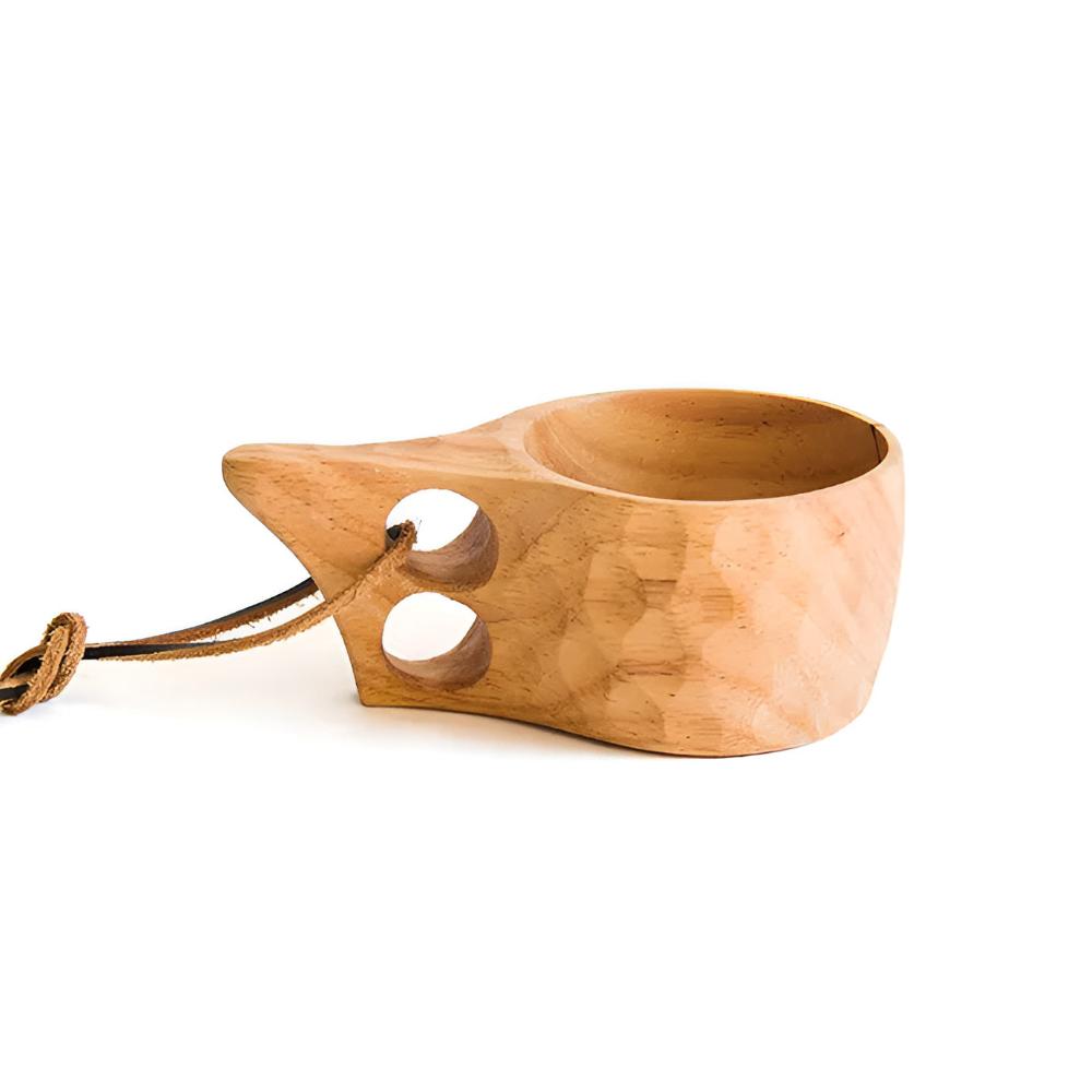 Mug Natural Rubberwood Hand Polished Wooden Drinkware Cup