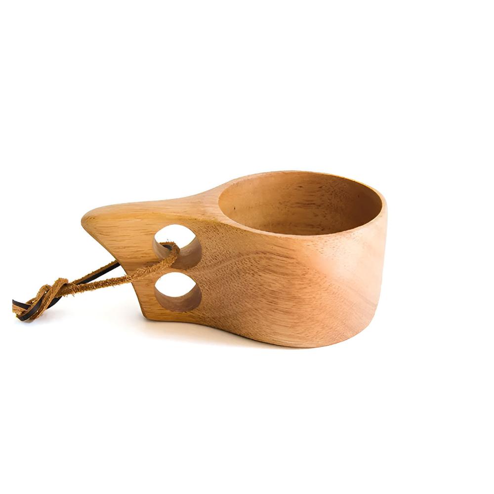 Mug Natural Rubberwood Hand Polished Wooden Drinkware Cup
