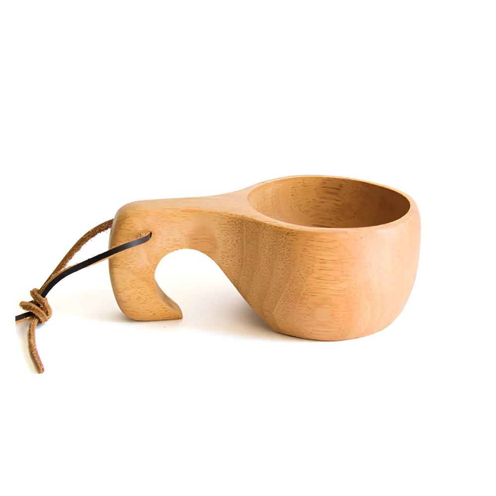 Mug Natural Rubberwood Hand Polished Wooden Drinkware Cup