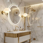 Ruhi Glass Orb Curved-Arm Wall Lamp