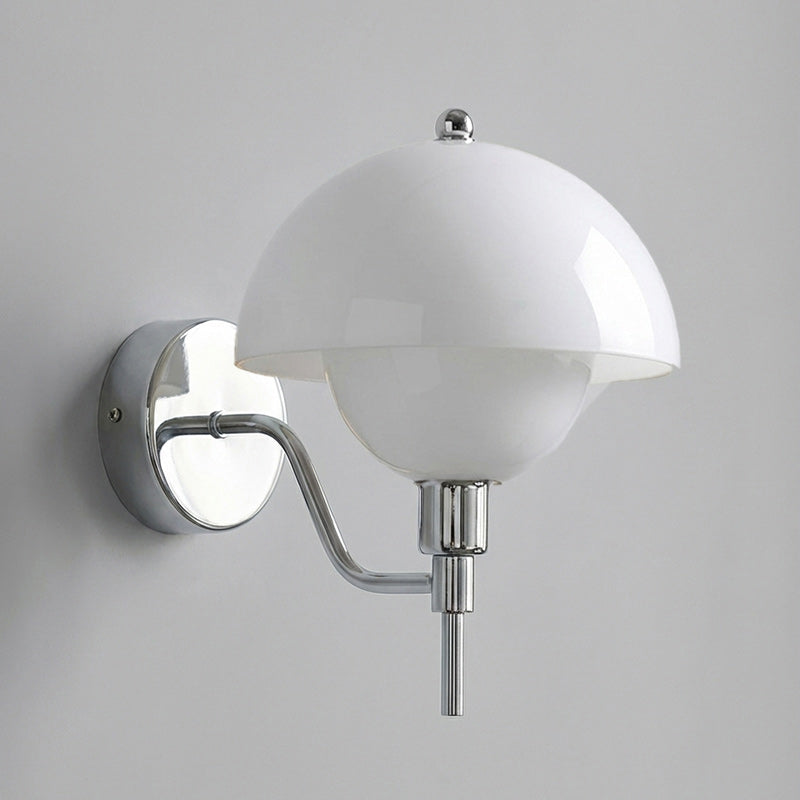 Ruhi Glass Orb Curved-Arm Wall Lamp