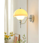 Ruhi Glass Orb Curved-Arm Wall Lamp