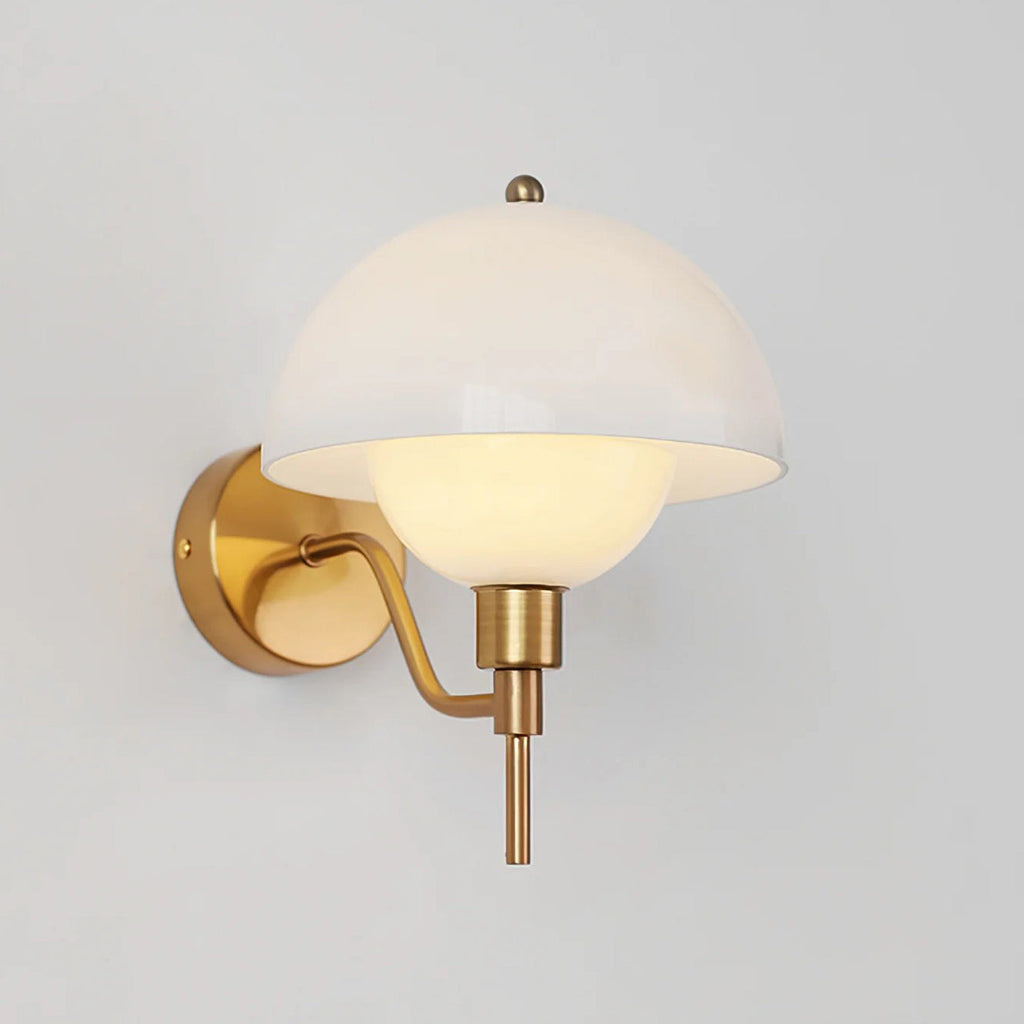 Ruhi Glass Orb Curved-Arm Wall Lamp