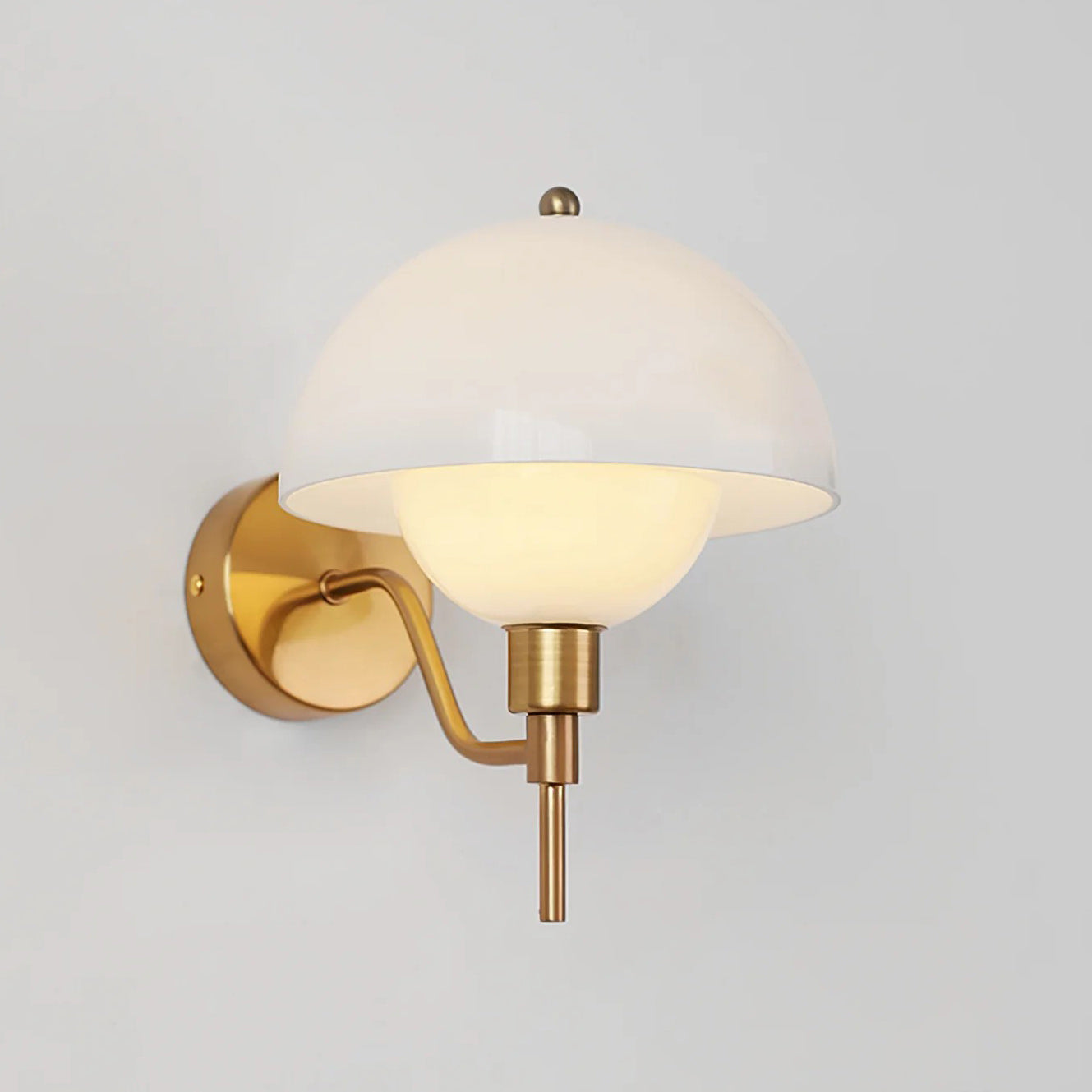 Ruhi Glass Orb Curved-Arm Wall Lamp