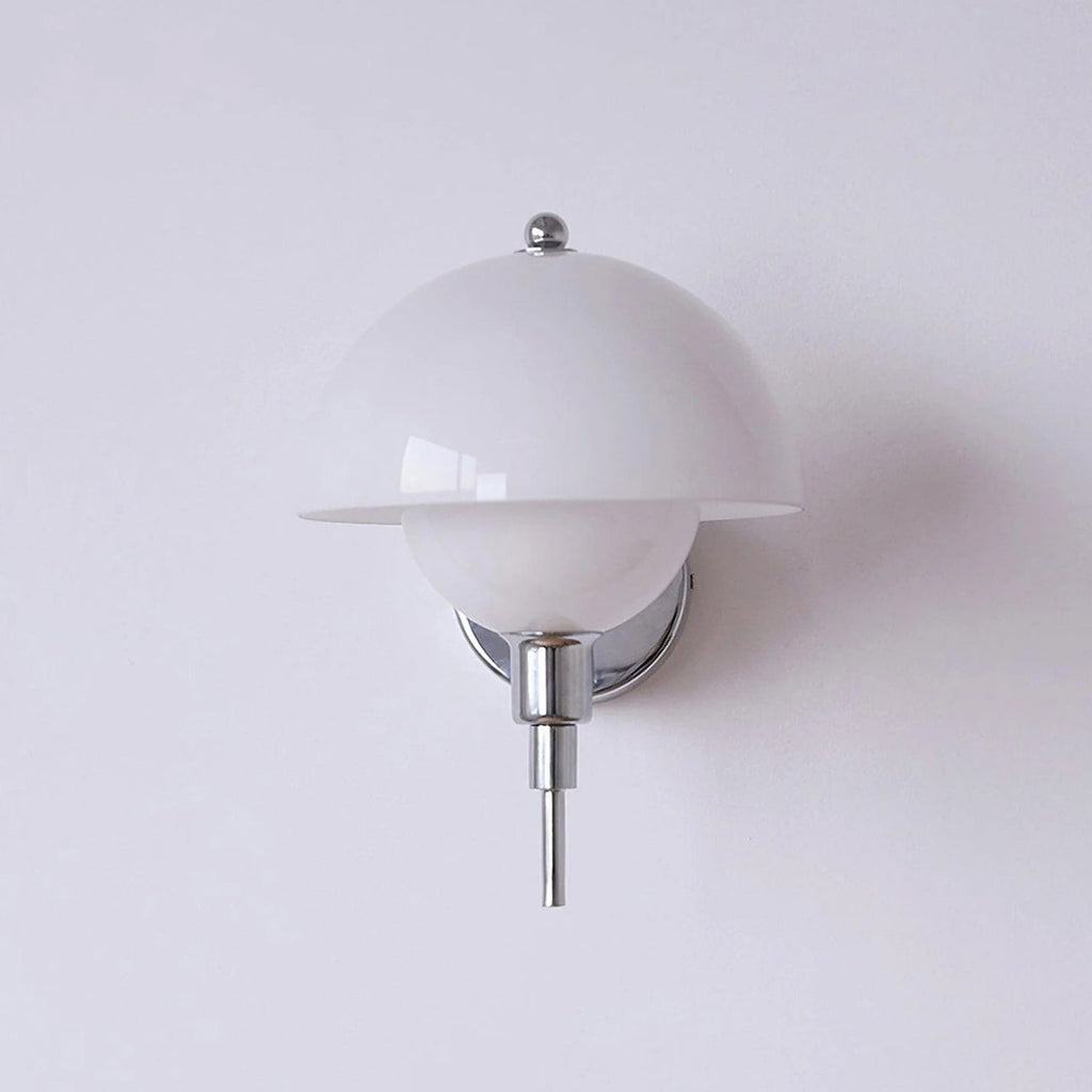Ruhi Glass Orb Curved-Arm Wall Lamp